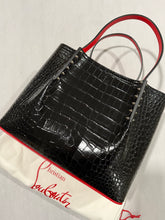 Load image into Gallery viewer, Christian Louboutin Black Croc Cabarock Tote Bag