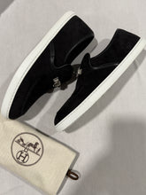 Load image into Gallery viewer, Hermes Black Suede Loafer
