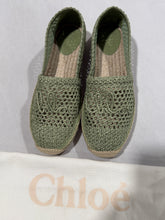 Load image into Gallery viewer, Chloe Green Crochet Espadrilles