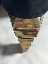 Load image into Gallery viewer, Salvatore Ferragamo Black Suede Lilly Snake Embossed Booties