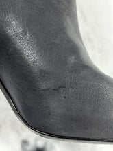 Load image into Gallery viewer, Chanel 13B Gray Leather Navy Captoe Ankle Bootie