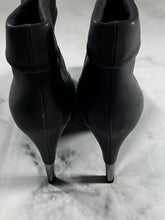 Load image into Gallery viewer, Chanel 13B Gray Leather Navy Captoe Ankle Bootie