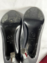 Load image into Gallery viewer, Chanel 13B Gray Leather Navy Captoe Ankle Bootie