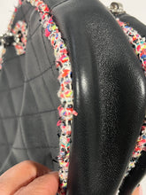 Load image into Gallery viewer, Chanel Black Leather Tweed Trim Crossbody Bag
