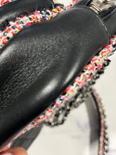 Load image into Gallery viewer, Chanel Black Leather Tweed Trim Crossbody Bag