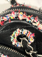 Load image into Gallery viewer, Chanel Black Leather Tweed Trim Crossbody Bag