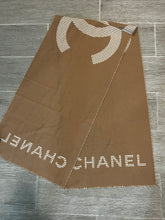 Load image into Gallery viewer, Chanel CC Beige Ivory Blanket Shawl Wrap
