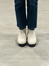Load image into Gallery viewer, Chanel 22B White Shearling Black Leather Short Moto Boots