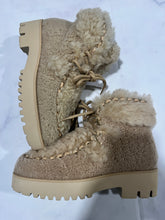 Load image into Gallery viewer, Chanel 22N Shearling Leather Ankle Chain Detail Booties
