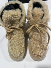 Load image into Gallery viewer, Chanel 22N Shearling Leather Ankle Chain Detail Booties