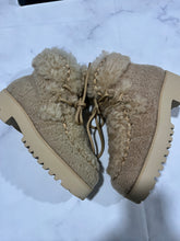 Load image into Gallery viewer, Chanel 22N Shearling Leather Ankle Chain Detail Booties