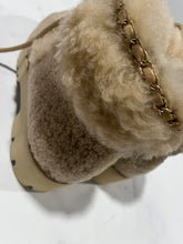Load image into Gallery viewer, Chanel 22N Shearling Leather Ankle Chain Detail Booties
