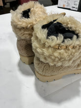Load image into Gallery viewer, Chanel 22N Shearling Leather Ankle Chain Detail Booties