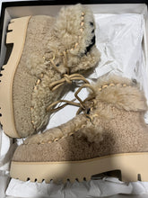 Load image into Gallery viewer, Chanel 22N Shearling Leather Ankle Chain Detail Booties