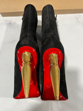 Load image into Gallery viewer, Christian Louboutin Black Suede Lipbooty 100