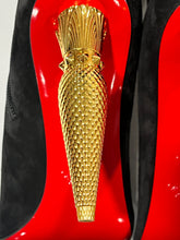 Load image into Gallery viewer, Christian Louboutin Black Suede Lipbooty 100