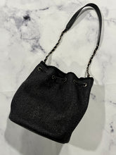 Load image into Gallery viewer, Chanel 19C Black Raffia Drawstring Bucket Bag