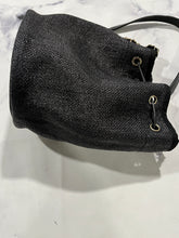 Load image into Gallery viewer, Chanel 19C Black Raffia Drawstring Bucket Bag