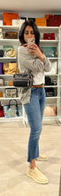 Load image into Gallery viewer, Chanel Black Leather Tweed Trim Crossbody Bag