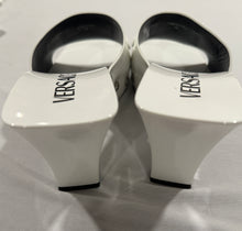 Load image into Gallery viewer, Versace Embellished Patent Leather Medusa Mules