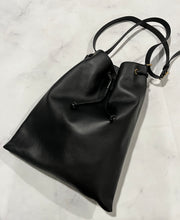 Load image into Gallery viewer, Khaite Black Leather Drawstring Shoulder Bag