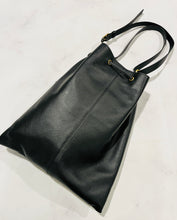 Load image into Gallery viewer, Khaite Black Leather Drawstring Shoulder Bag