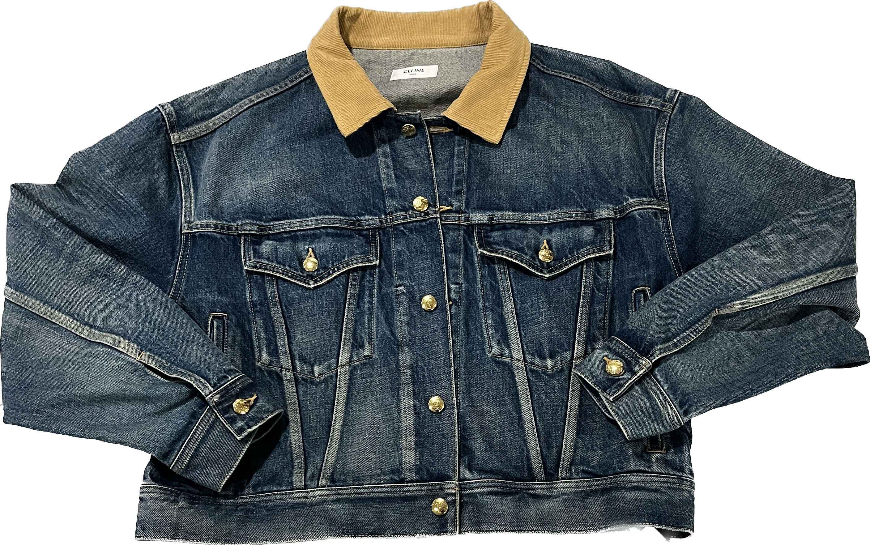 TRUCKER JACKET IN UNION WASH DENIM - UNION WASH | CELINE