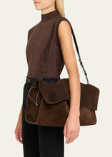 Load image into Gallery viewer, Christian Louboutin Chocolate Brown Suede Shoulder Flap Bag