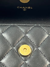 Load image into Gallery viewer, Chanel Black Quilted Wristlet Clutch Bag