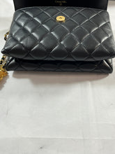 Load image into Gallery viewer, Chanel Black Quilted Wristlet Clutch Bag