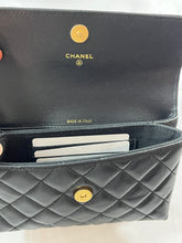 Load image into Gallery viewer, Chanel Black Quilted Wristlet Clutch Bag