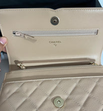 Load image into Gallery viewer, Chanel Beige Quilted Caviar Leather Filigree WOC