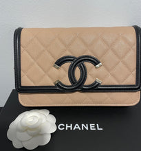 Load image into Gallery viewer, Chanel Beige Quilted Caviar Leather Filigree WOC