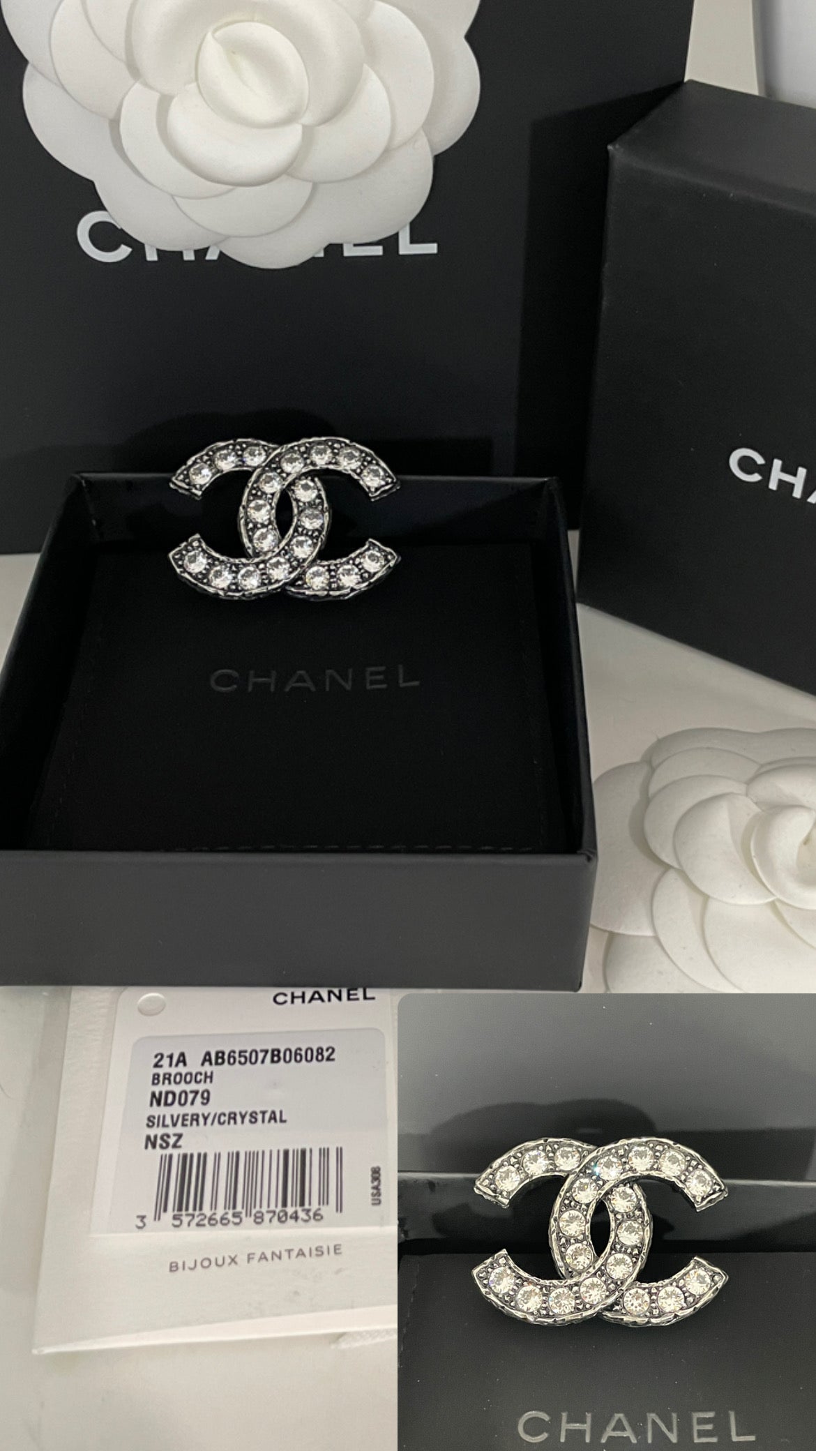 Chanel CC Ruthenium Crystal Brooch – The Millionaires Closet