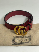 Load image into Gallery viewer, Gucci Red Leather Belt With Gold Buckle