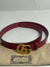 Load image into Gallery viewer, Gucci Red Leather Belt With Gold Buckle