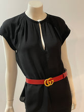 Load image into Gallery viewer, Gucci Red Leather Belt With Gold Buckle