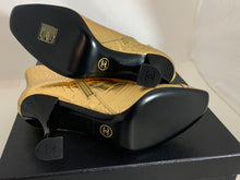 Load image into Gallery viewer, Chanel croc embossed gold leather metallic boots