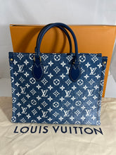 Load image into Gallery viewer, Louis Vuitton On The Go Denim Tote MM