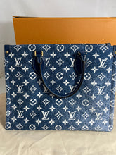 Load image into Gallery viewer, Louis Vuitton On The Go Denim Tote MM