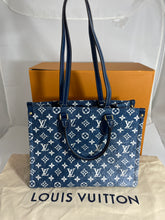 Load image into Gallery viewer, Louis Vuitton On The Go Denim Tote MM