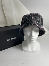Load image into Gallery viewer, Chanel 22K Black Pink Tweed Bucket Hat