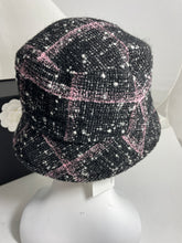 Load image into Gallery viewer, Chanel 22K Black Pink Tweed Bucket Hat
