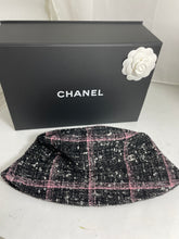 Load image into Gallery viewer, Chanel 22K Black Pink Tweed Bucket Hat