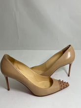 Load image into Gallery viewer, Christian Louboutin Beige Leather Spike Pumps