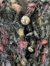 Load image into Gallery viewer, Chanel 06P black multicolor shaggy tweed crop blazer