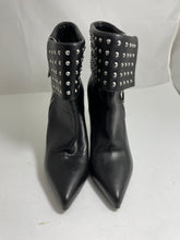 Load image into Gallery viewer, Saint Laurent YSL Black Leather Stud Fold over Ankle Boots