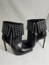 Load image into Gallery viewer, Saint Laurent YSL Black Leather Stud Fold over Ankle Boots