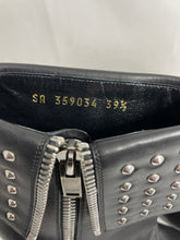 Load image into Gallery viewer, Saint Laurent YSL Black Leather Stud Fold over Ankle Boots