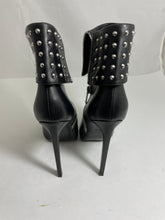Load image into Gallery viewer, Saint Laurent YSL Black Leather Stud Fold over Ankle Boots